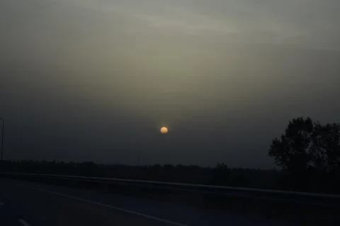 Sunset view on the road Foto stock