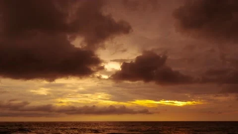 Sunset view sea cloud variance colorful sky background Phuket Thailand Stock Footage 153380995