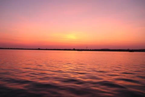 SUNSET VIEW FROM SEA SHORE Stock Photos