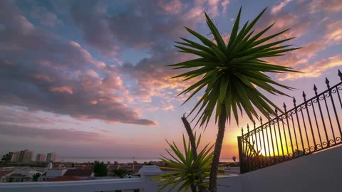 Sunset view of the sky. Timelapse of nature at Tenerife island Stock Footage 150907293