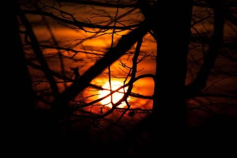 Sunset view on the skyline Stock Photos