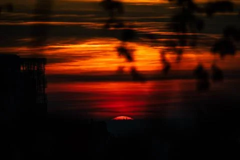 Sunset view on the skyline Foto stock