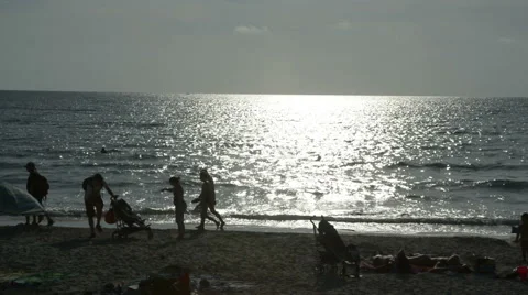 Sunset view of a Spanish Beach Stock Footage 58800522