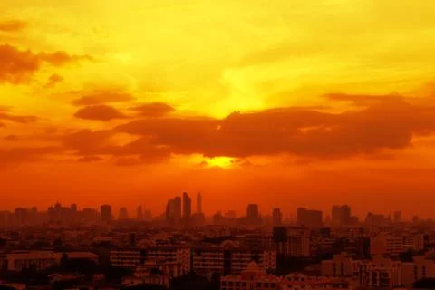 Sunset view terraced house Stock Photos