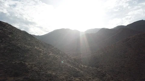 Sunset view throue the mountain clif Video stock 100305879