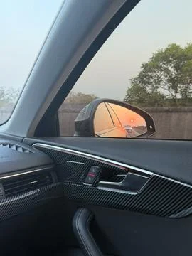 Sunset View Through Car Window Stock Photos