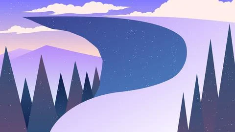 SUNSET VIEW FROM THE TOP OF THE CLIFF Stock Illustration