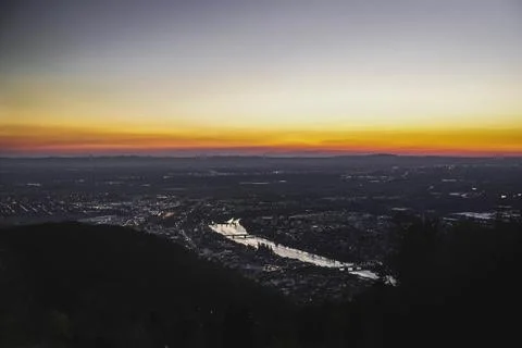 Sunset view on top of a mountain Stock Photos