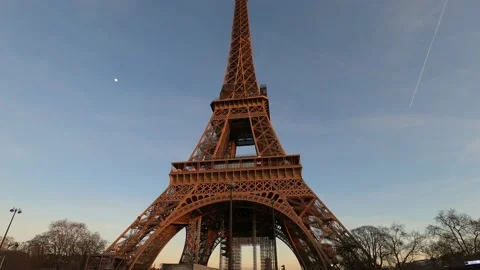 Sunset View of Tower Tour Effeil In Paris, France Stock Footage 238630491