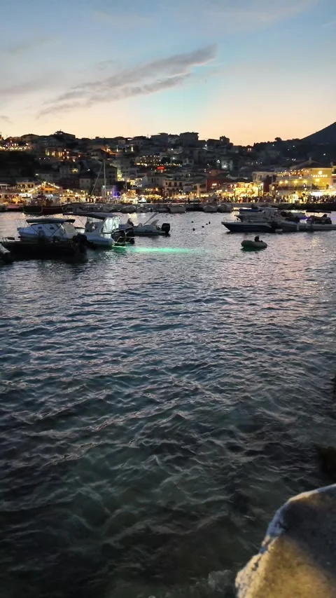 Sunset view of Town of Parga, Epirus, Greece Stock-Footage 329286377