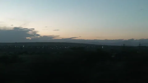 Sunset view from a transport window Video stock 277512900