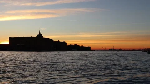 Sunset view from Venice, Italy Stock Footage 143462728