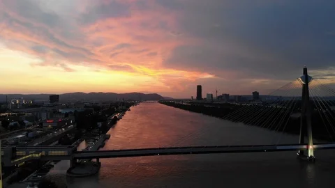 Sunset view in vienna Stock Footage 116718128