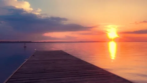 Sunset view water lake Stock-Footage 272181444