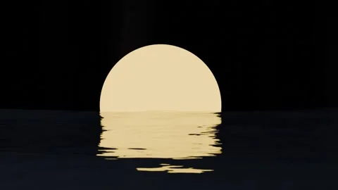 Sunset view with water wave in dark environment Stock Footage 310710595