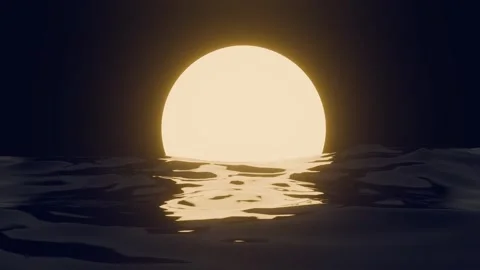 Sunset view with water wave in dark environment Stock Footage 310710645