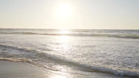 Sunset view of waves along beach Stock Footage 172564470
