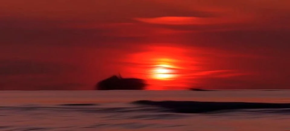 Sunset view on the western horizon Stock Illustration