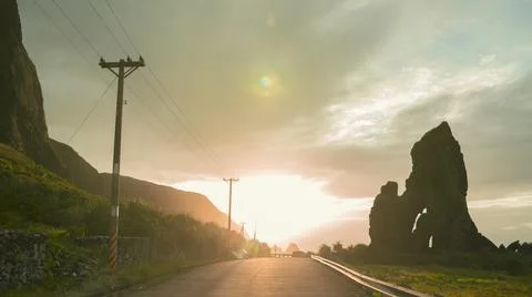 The sunset view when I back to the hotel in Lanyu Foto stock