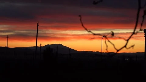 Sunset view with yellow and black colors Stock Footage 252957249