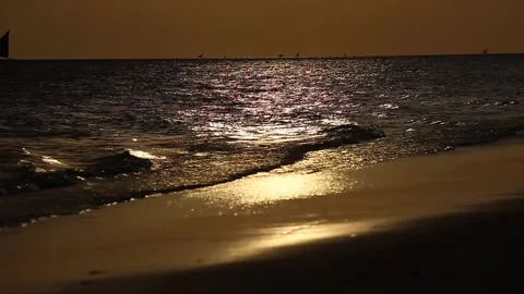 Sunset view on the Zanzibar beach Stock Footage 148551809