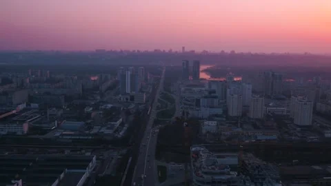 Sunset views of a big city Stock Footage 255099025