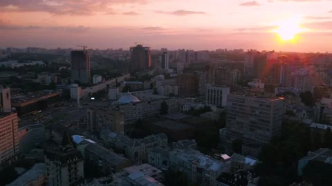 Sunset views of a big city Stock Footage 255133803