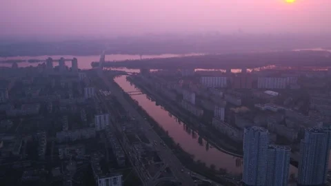 Sunset views of a big city Video stock 255174184
