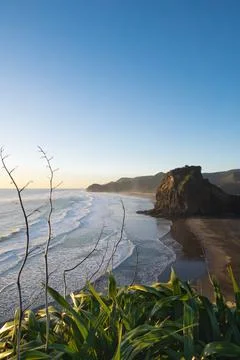 Sunset views at Piha Beach Stock-Fotos