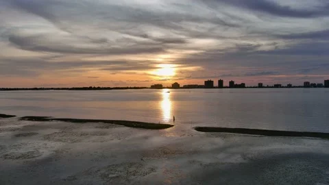Sunset Views of Sandkey Clearwater Stock Footage 163937778