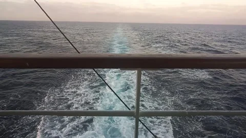 Sunset views from ship in ocean Stock Footage 254131761