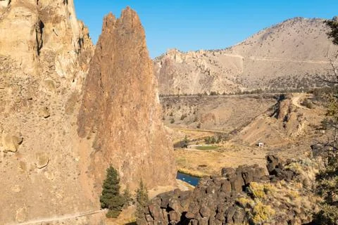 Sunset views of Smith Rock State Park, Terrebonne Stock Photos