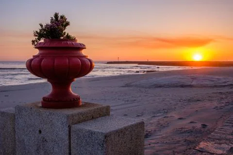 Sunset Vila Praia Foto stock