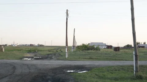 Sunset in the village Stock Footage 49687933