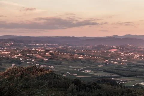 Sunset at the village Stock Photos