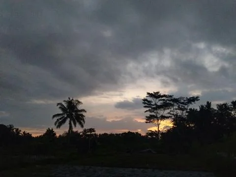 Sunset from village Stock Photos