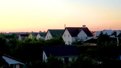 Sunset in village surrounded by nature in Brest Belarus. Stock Footage 315029146