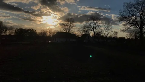 Sunset in the village. time lapse Video stock 111180964