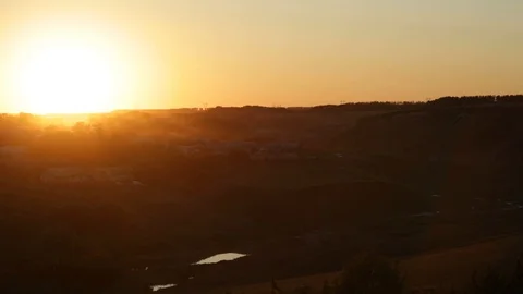 Sunset village.Summer day Stock Footage 100326997