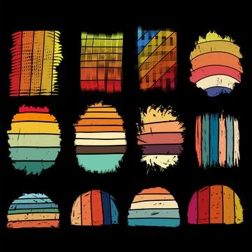 Sunset vintage retro set element background vector illustration 스톡 일러스트