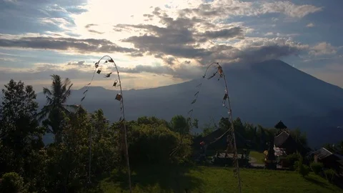 Sunset on volcano Gunung Agung Stock Footage 81148951