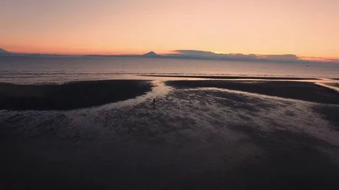 Sunset Volcano Walker Stock Footage 70333621