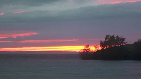 Sunset on the Volga Stock Footage 110846778