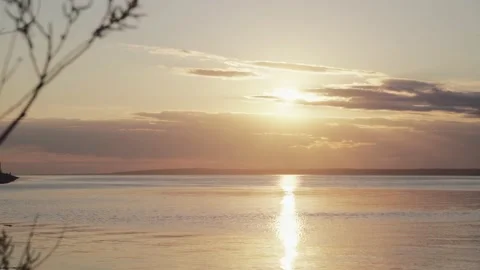 Sunset on the Volga river Stock Footage 131531074