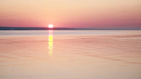 Sunset on the Volga river Video stock 133241181