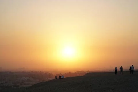 Sunset at Wadi Degla Protectorate Stock Photos