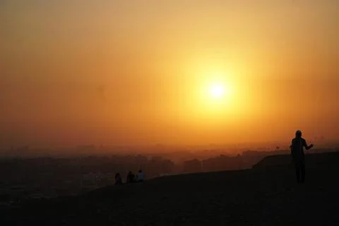 Sunset at Wadi degla protectorate Stock Photos