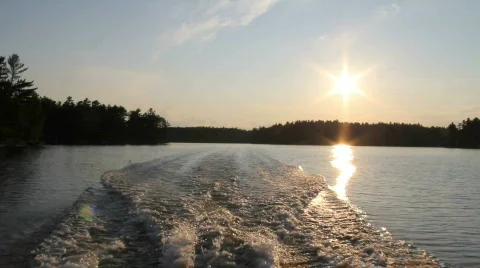 Sunset Wake Stock Footage 770166
