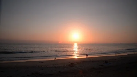 Sunset Walk Torrey Pines State Park Beach California Stock Footage 97600027
