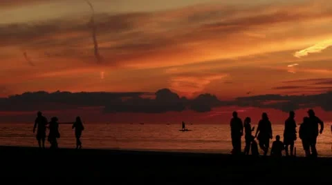 Sunset Walkers Stock Footage 22795252